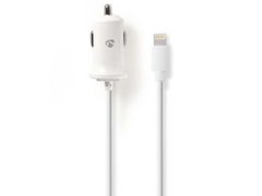 Incarcator auto Apple Lighting 2.4 A alb, Nedis